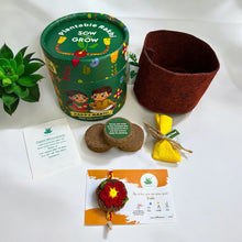 Load image into Gallery viewer, Premium Plantable Flower Crochet Rakhi with Sunflower Seeds | Colour Red | Combo with a DIY Grow Kit
