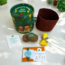 Load image into Gallery viewer, Crochet Thread Rakhi with Zinnia Flower Seeds | Combo with a DIY Grow Kit