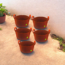 Load image into Gallery viewer, Geo Fabric Grow Bag for Home, Terrace, Balcony Garden - Leafy Vegetables, Herbs, Microgreens || Heavy Duty 500 GSM || for Terrace Garden || Size 12x6 inches || Set of 5