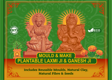 Load image into Gallery viewer, DIY Mould & Make Plantable Laxmiji and Ganeshji Kit | Eco-Friendly Idol Making Kit for Kids & Adults