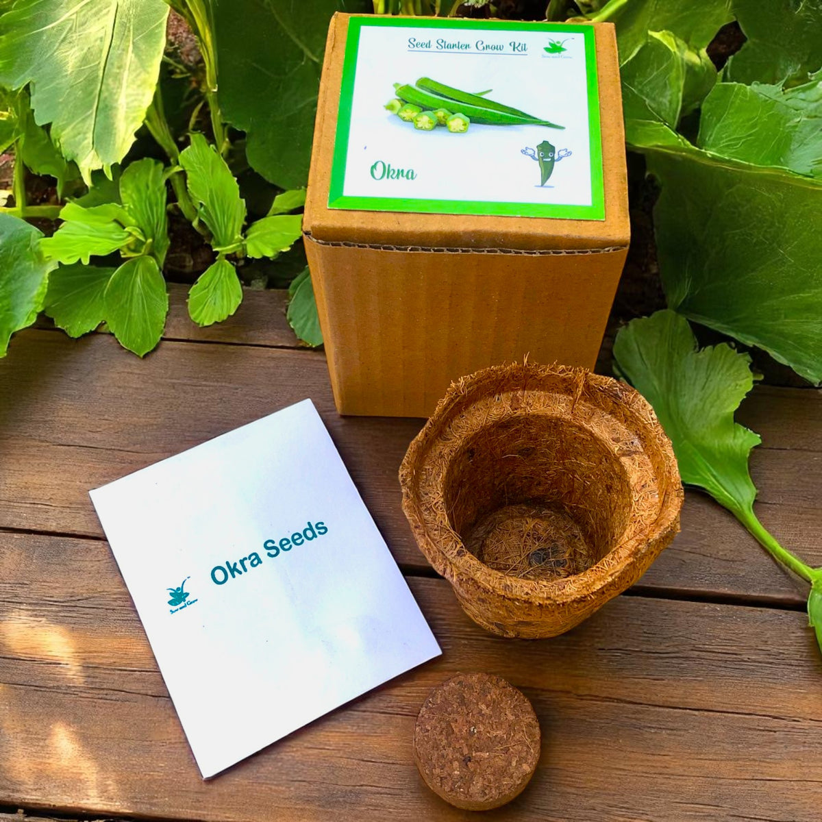 Mini Okra (Bhindi/Lady Finger) Grow Kits – Set of 9 | Eco-Friendly DIY Gardening Gift Pack for Kids & Adults | Return Gift Ideas