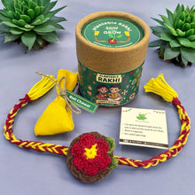 Load image into Gallery viewer, Premium Flower Crochet Thread Rakhi with Roli Chawal Combo: Red