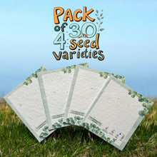 Load image into Gallery viewer, Plantable Seed Paper Message Cards/Greeting Cards/Gift Tags, That Grow into Plants | 4 Varieties of Seeds | Set of 30