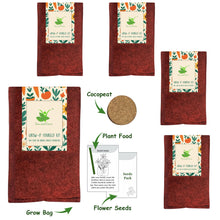 Load image into Gallery viewer, Set of 5 Flower Grow Bag Kits – Easy DIY Gardening Kit for Home, Balcony, Terrace & Indoor Use – Ideal for Beginners & Plant Lovers