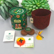 Load image into Gallery viewer, Premium 2-Colour Plantable Thread Rakhi with Torai Seeds – Yellow & Orange – Eco-Friendly Rakhi Combo with DIY Grow Kit
