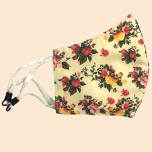Load image into Gallery viewer, Floral Theme | Conical Protective Face Cover with a Pocket, Adjustable Ear Loops and Nose Wire