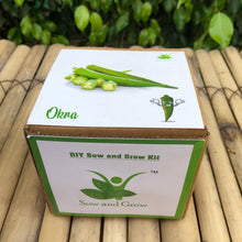 Load image into Gallery viewer, Sow and Grow DIY Gardening Kit of Okra / Ladyfinger / Bhindi (Grow it Yourself Vegetable Kit)
