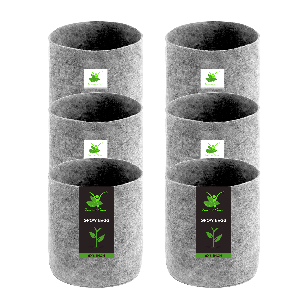 Geo Fabric Grow Bag 500 GSM Size 9X9 inches | Heavy Duty For Terrace Garden - Grow Vegetables, Flowers, Herbs