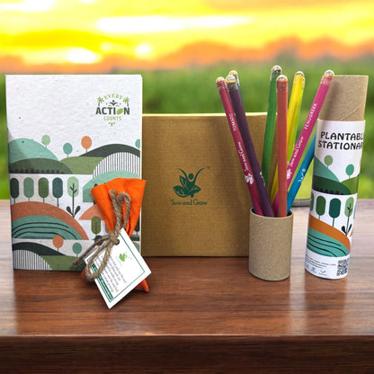 Brown Box Collection: 10 Seed Pencils + 1 Seed Diary + 1 Seed ball