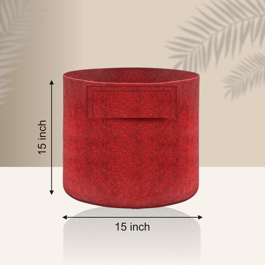 Geo Fabric Grow Bag 500 GSM Size 15x15 inches || Heavy Duty For Terrace Garden - Grow Vegetables, Flowers, Herbs