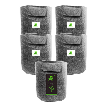 Geo Fabric Grow Bag 500 GSM Size 9X9 inches | Heavy Duty For Terrace Garden - Grow Vegetables, Flowers, Herbs