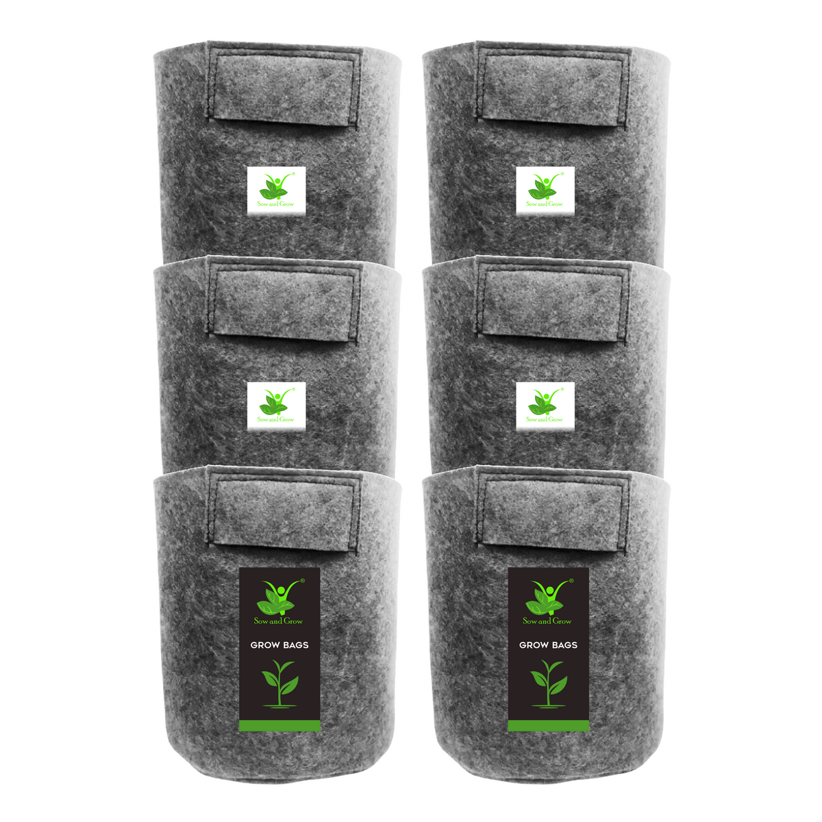Geo Fabric Grow Bag 500 GSM Size 9X9 inches | Heavy Duty For Terrace Garden - Grow Vegetables, Flowers, Herbs