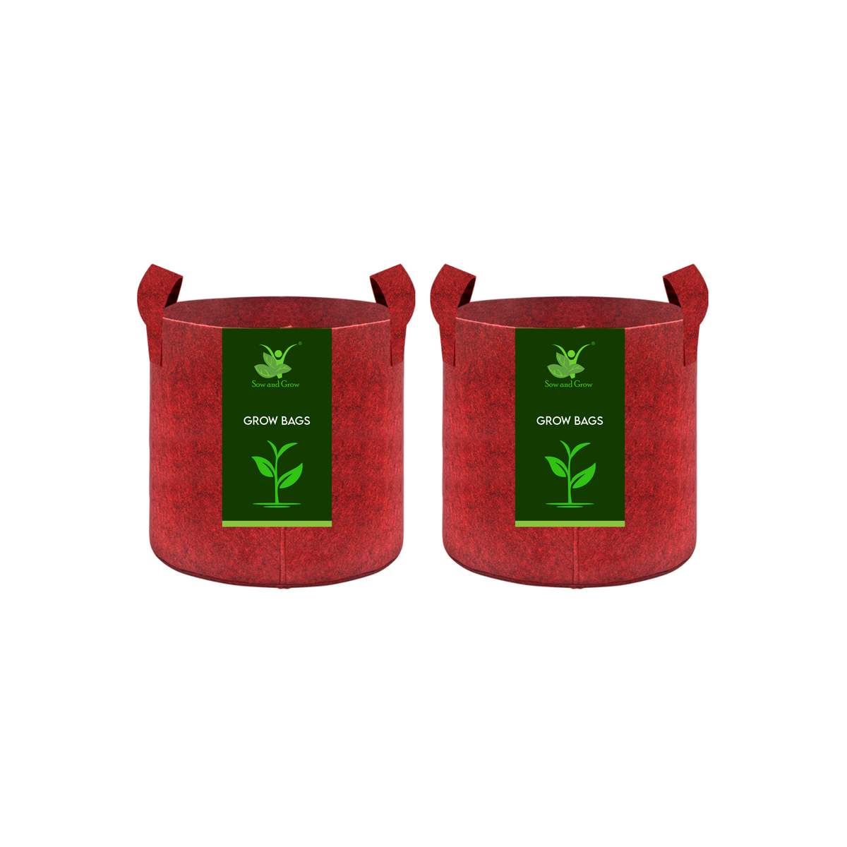 Geo Fabric Grow Bag 500 GSM Size 18x18 inches | Heavy Duty For Terrace Garden - Grow Vegetables, Fruits