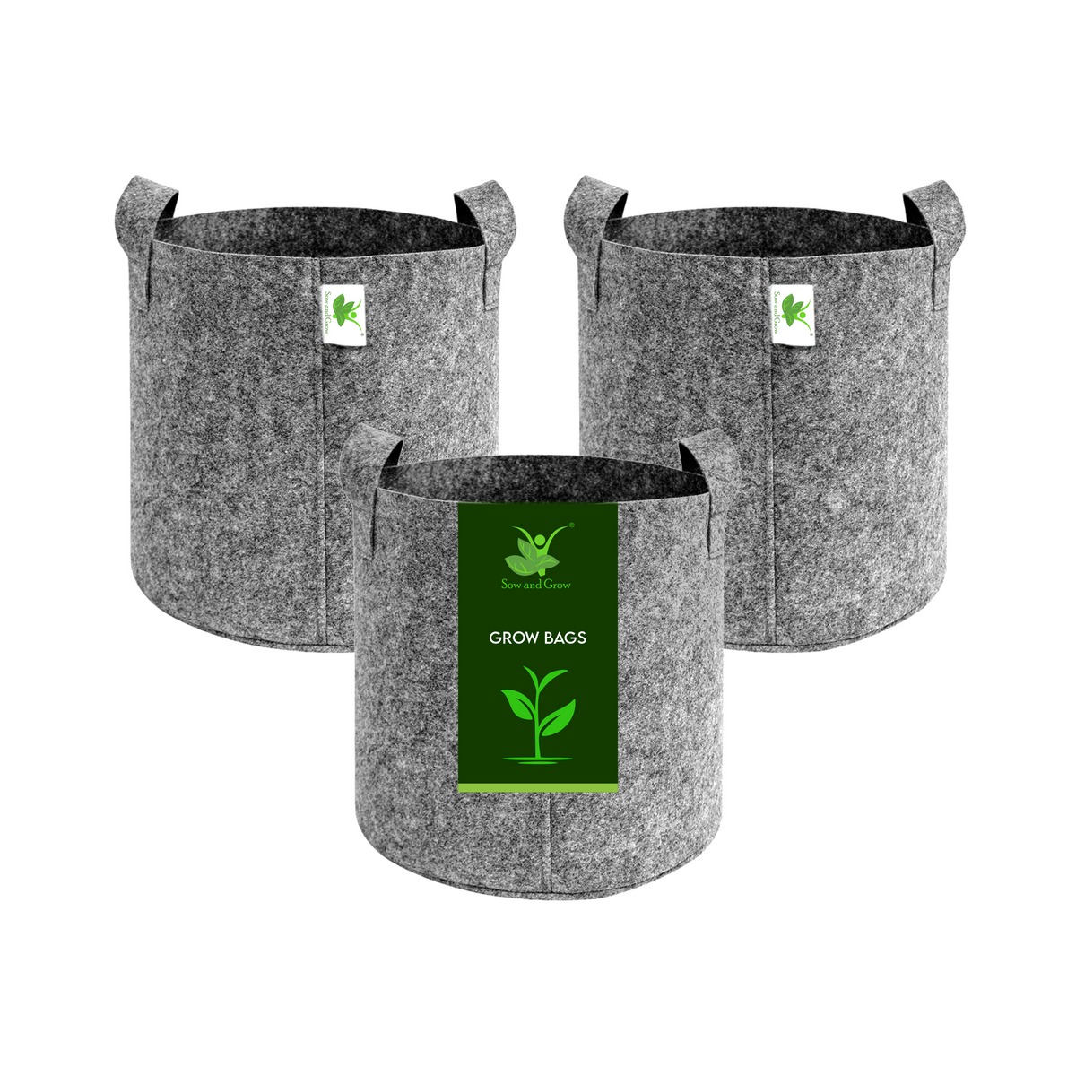 Geo Fabric Grow Bag 500 GSM Size 18x18 inches | Heavy Duty For Terrace Garden - Grow Vegetables, Fruits