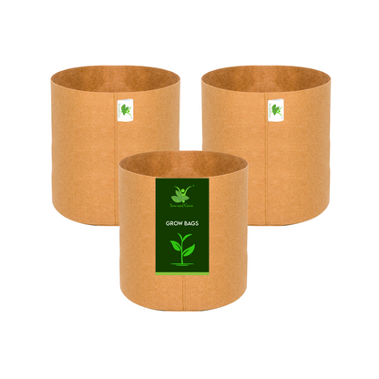 Geo Fabric Grow Bag 400 GSM Size 6X6 inches | Heavy Duty For Desktop Plants, Flowers, Herbs, Small Plants