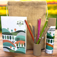 Load image into Gallery viewer, Jute Bag Collection: 1 Seed Diary, 4+4 Seed Pen and Pencil Combo
