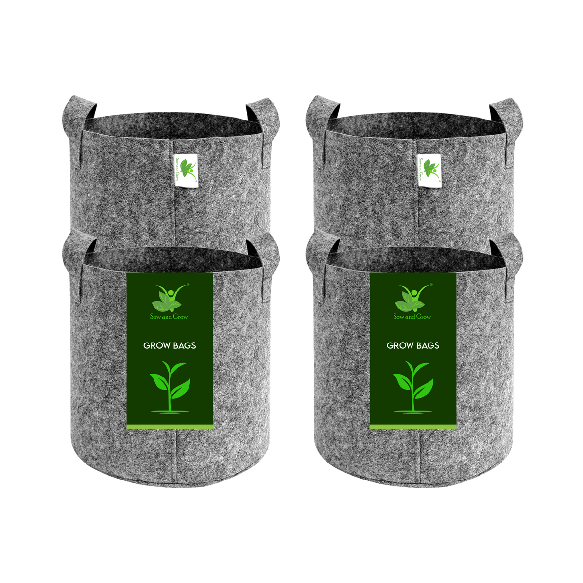 Geo Fabric Grow Bag 500 GSM Size 18x18 inches | Heavy Duty For Terrace Garden - Grow Vegetables, Fruits