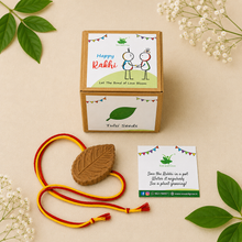 Load image into Gallery viewer, Leaf: Clay Rakhi with Seeds
