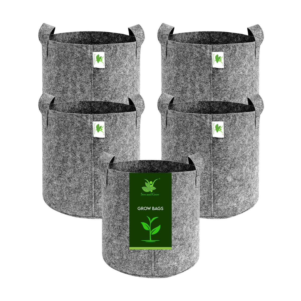 Geo Fabric Grow Bag 500 GSM Size 18x18 inches | Heavy Duty For Terrace Garden - Grow Vegetables, Fruits