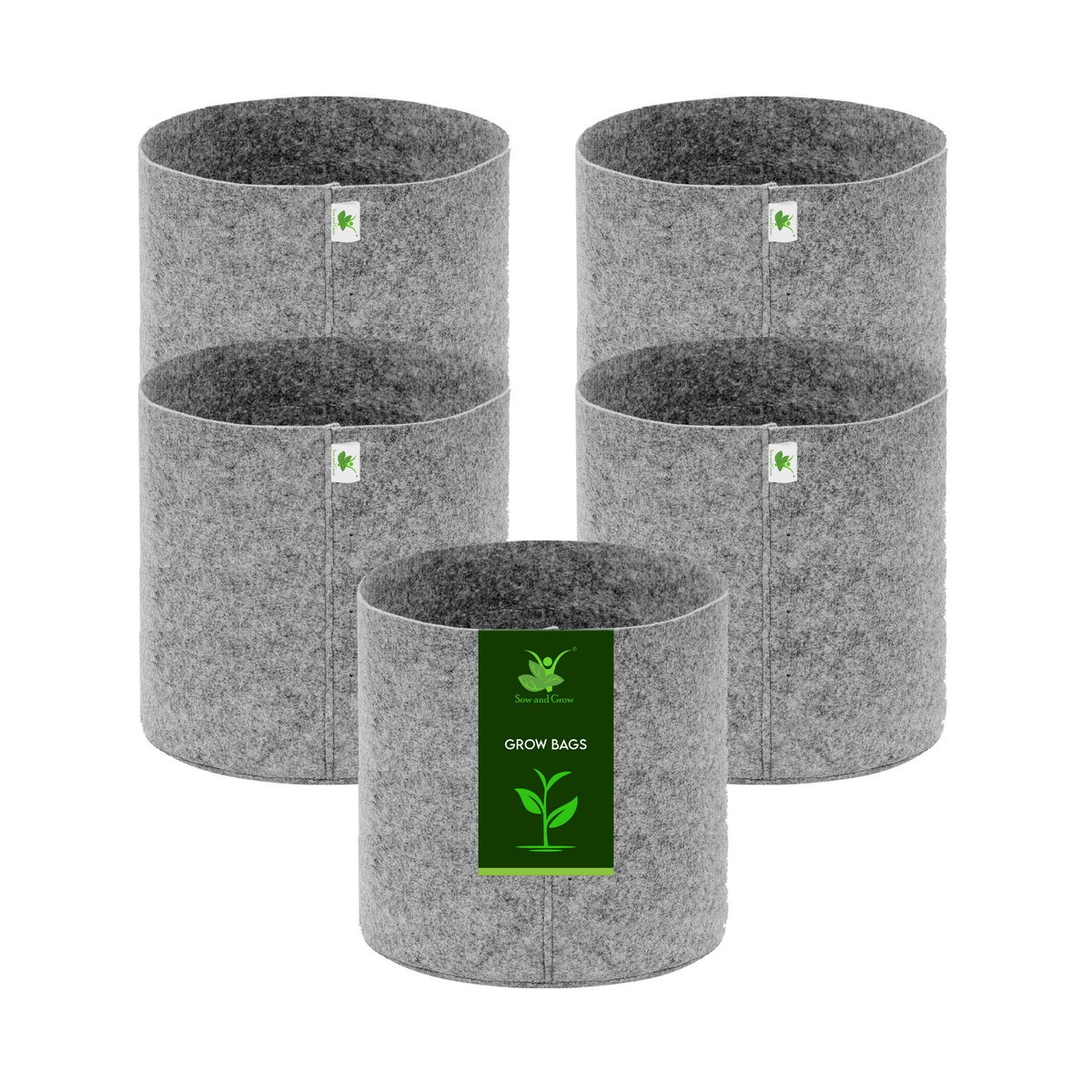 Geo Fabric Grow Bag 500 GSM Size 6X6 inches | Heavy Duty For Desktop Plants, Flowers, Herbs, Small Plants