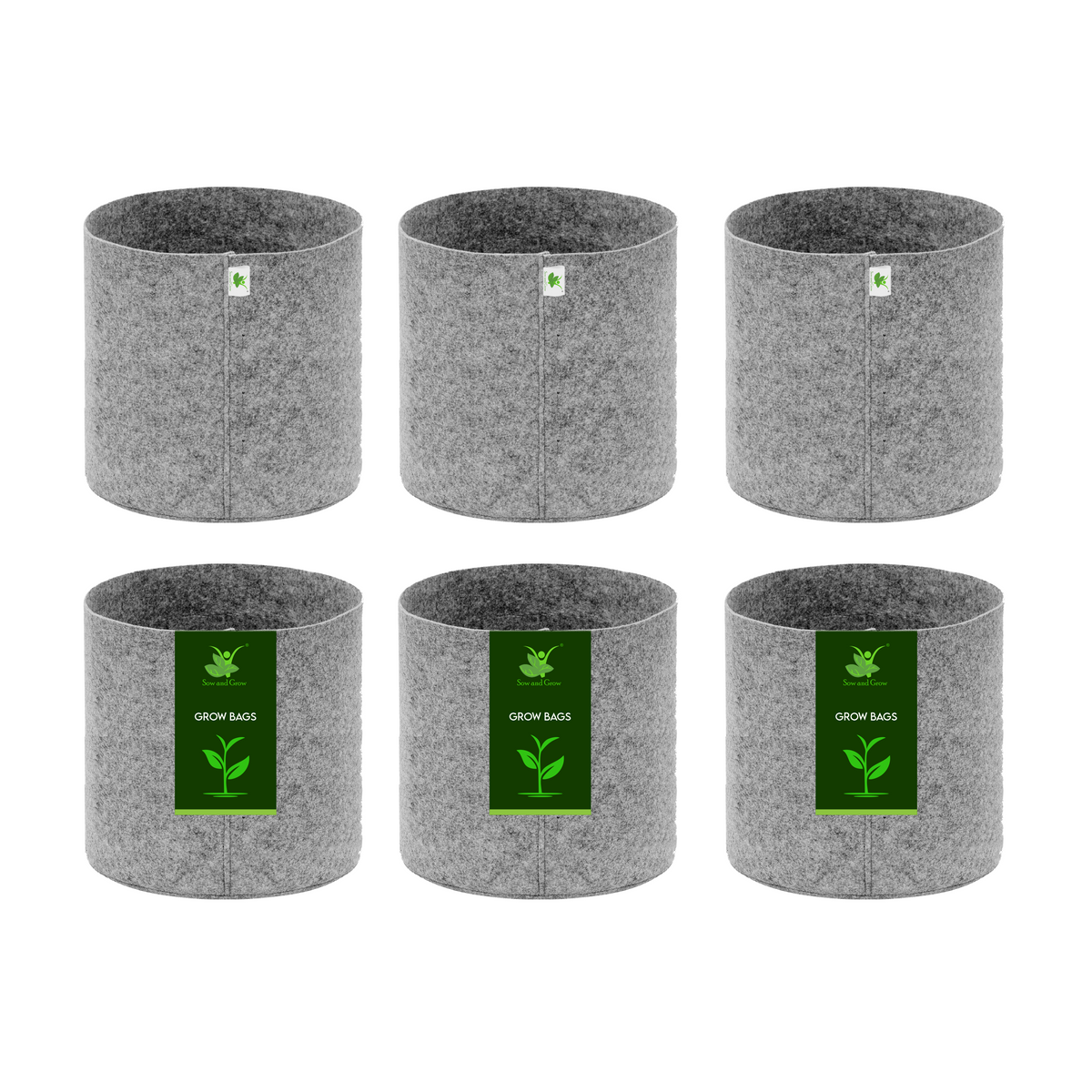 Geo Fabric Grow Bag 400 GSM Size 6X6 inches | Heavy Duty For Desktop Plants, Flowers, Herbs, Small Plants