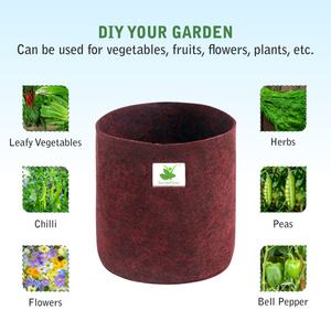 Geo Fabric Grow Bag Size 6x6 inches || Heavy Duty || For Desktop Plants, Flowers || For Small Plants