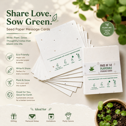 Plantable Message Cards/ Gift Tags: Pack of 40