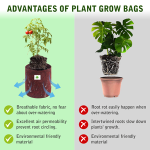 Geo Fabric Grow Bag Size 6x6 inches || Heavy Duty || For Desktop Plants, Flowers || For Small Plants