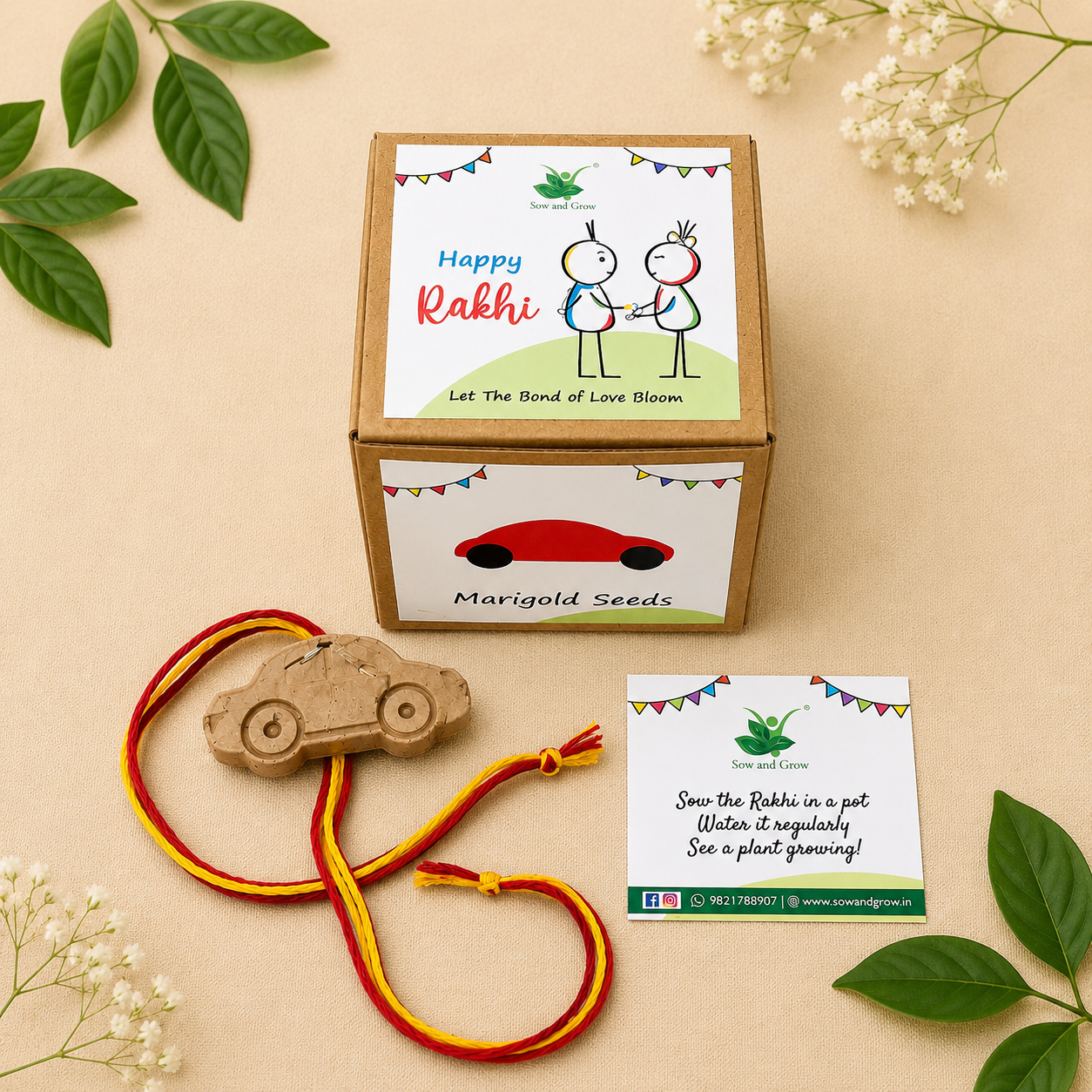 Car: Clay Rakhi with Seeds