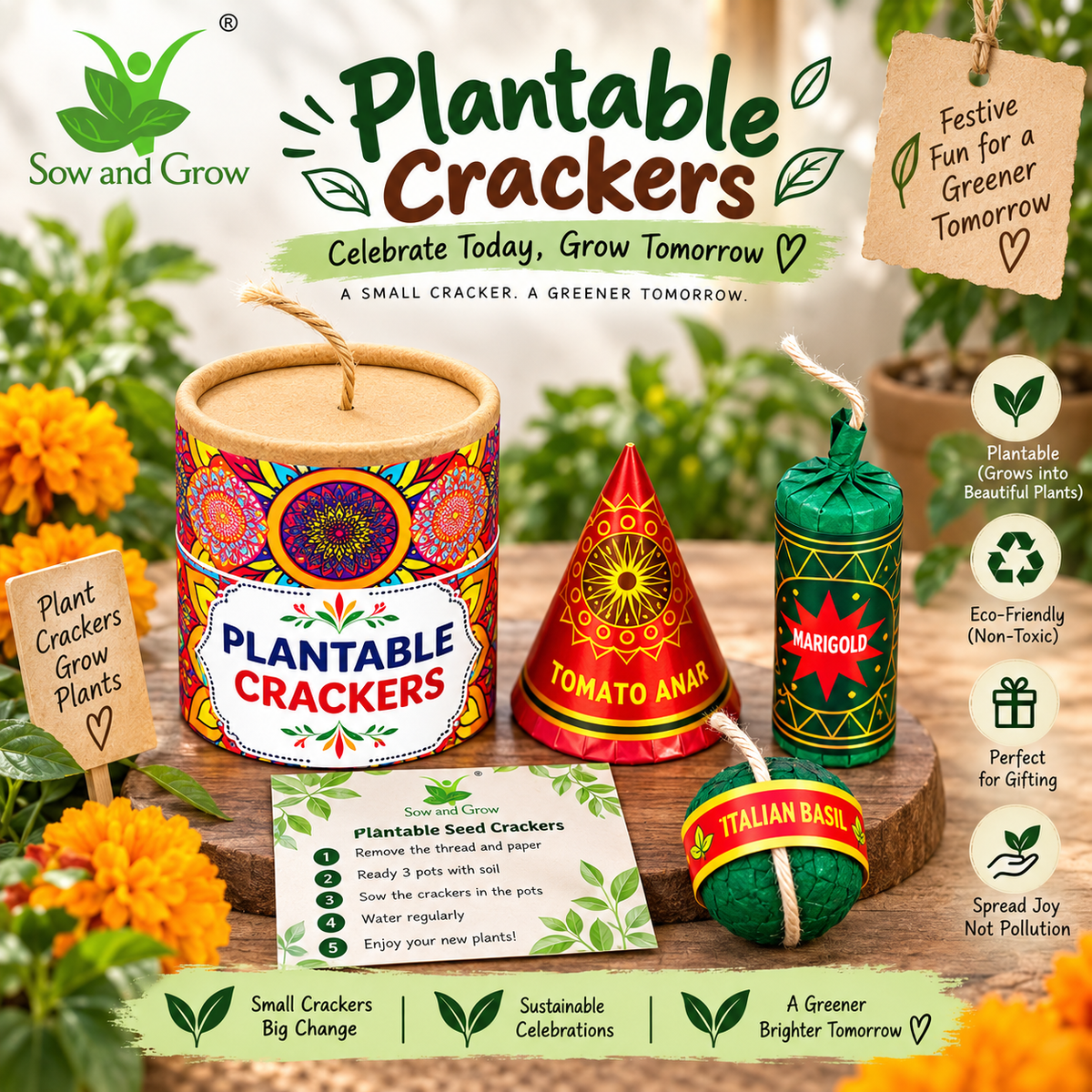 SEED CRACKERS: Plantable Clay Seed Crackers | Set of 3