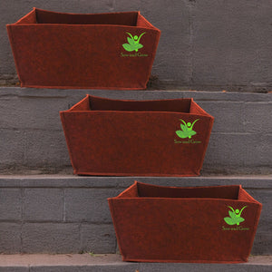 Geo Fabric Grow Bags Size 18x9x9 inches || Heavy Duty for Home, Terrace, Garden - Grow Herbs, Leafy Vegetables