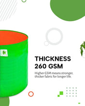 Load image into Gallery viewer, HDPE UV Protected 270 GSM Round Grow Bags 18x9 inches
