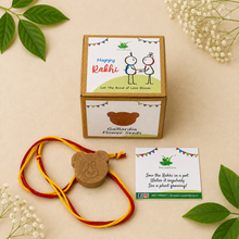 Load image into Gallery viewer, Teddy Bear: Clay Rakhi with Roli Chawal Combo
