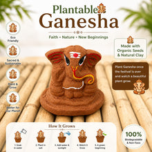 Load image into Gallery viewer, Plantable Seed Ganesha 6.5 cm with Marigold Seeds
