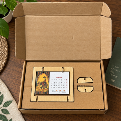 Bamboo Hanging Stand Plantable Calendar 2027 with Seeds in Every Page