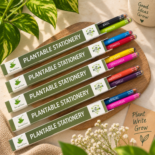 Plantable Seed Pencils – 2 Pencils per Box | Eco-Friendly Stationery | Perfect for School Distribution, Return Gifts & Corporate Gifting