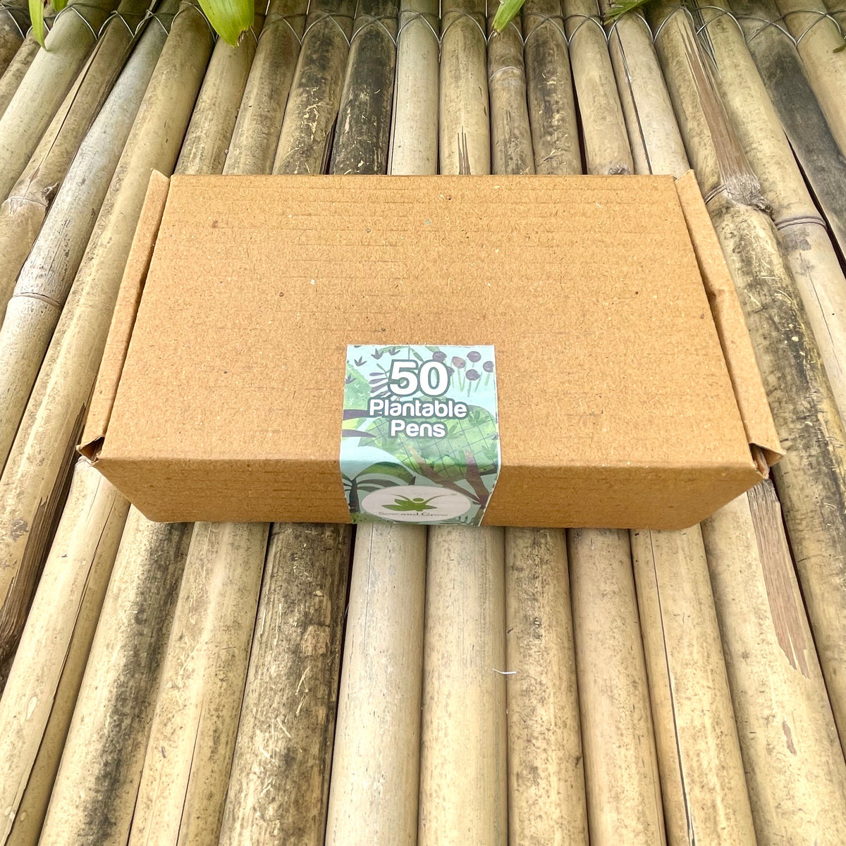 Box of 50 Plantable Seed Pens | Eco-Friendly Bulk Pack for Offices & Events | 100% Biodegradable Pen Body with Blue Ink | Grow Plants from Pens
