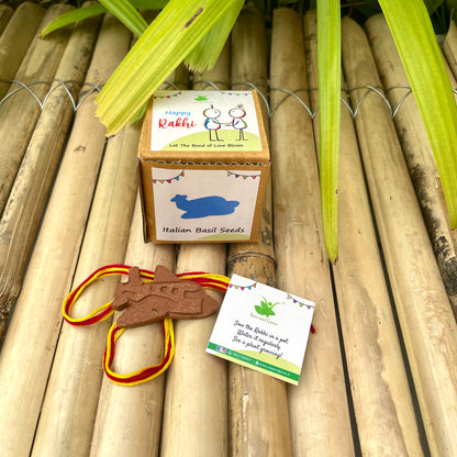 Aeroplane: Clay Rakhi with Roli Chawal Combo