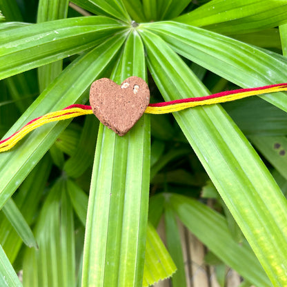 Heart : Clay Rakhi with Seeds
