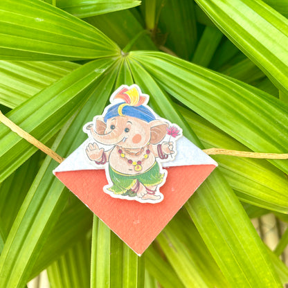 Bal Ganesha: Kids 3-in-1 Bookmark Plantable Rakhi with Roli Chawal Combo