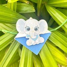 Load image into Gallery viewer, Baby Elephant :Kids 3-in-1 Bookmark Plantable Rakhi | Rakhi with Seeds| Combo with a Gardening Kit
