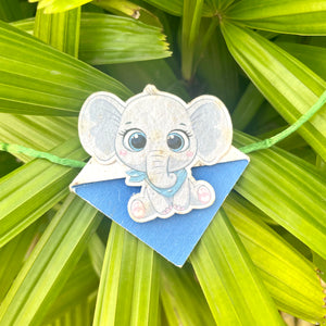 Baby Elephant :Kids 3-in-1 Bookmark Plantable Rakhi | Rakhi with Seeds| Combo with a Gardening Kit