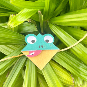 Frog :Kids 3-in-1 Bookmark Plantable Rakhi | Rakhi with Seeds| Combo with a Gardening Kit
