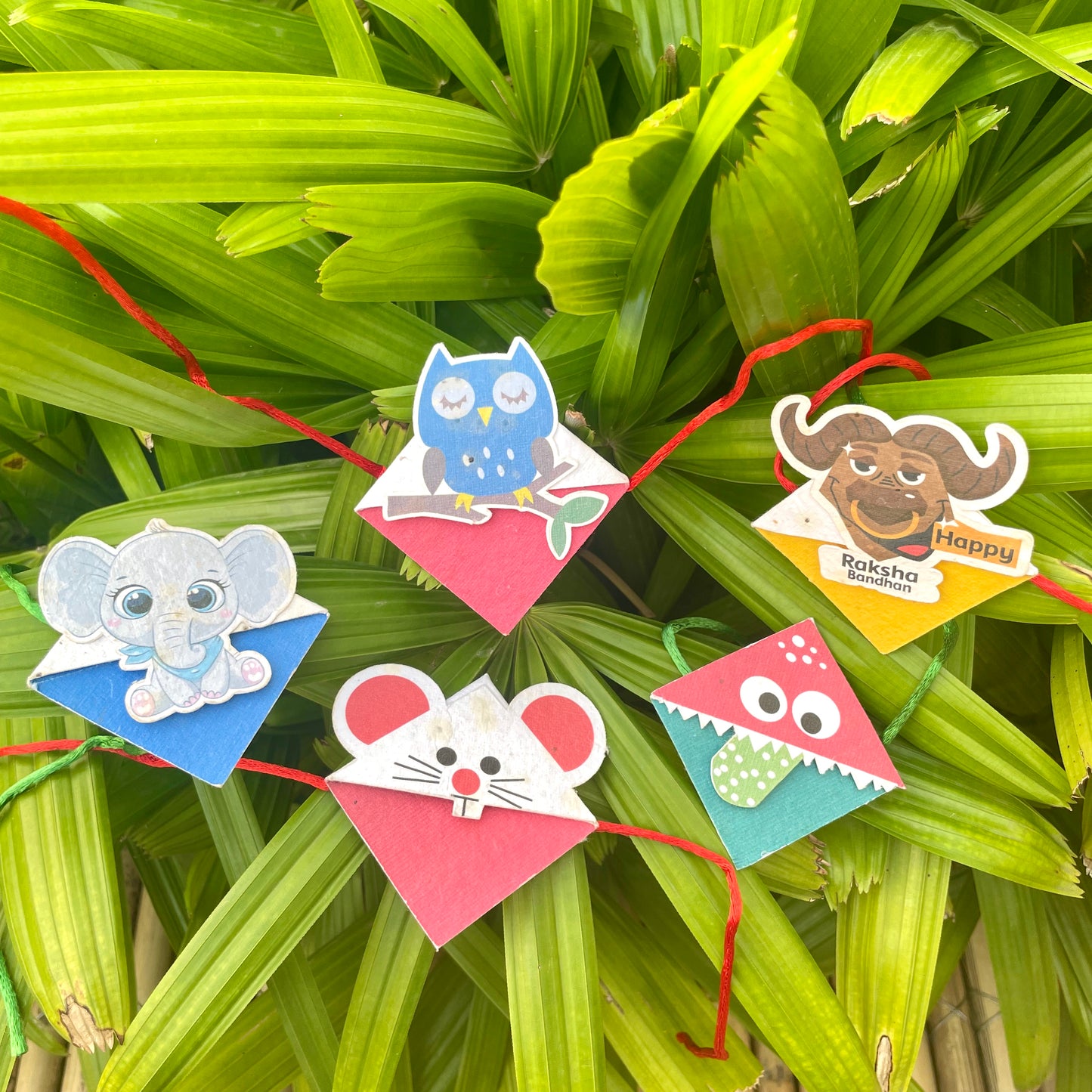 Plantable 3-in-1 Bookmark Rakhis for Kids – Set of 5 | Rakhi + Bookmark + Seeds | Eco-Friendly Raksha Bandhan Gift | Assorted Designs