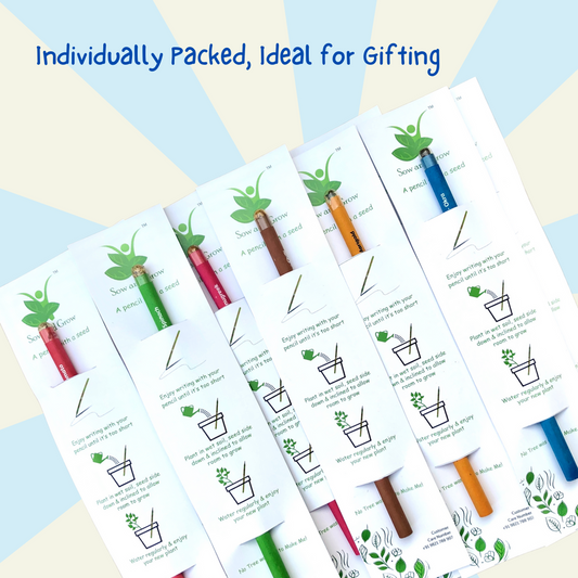 Plantable Seed Pencils | Gift Pack of Individually Packed Plantable Pencils