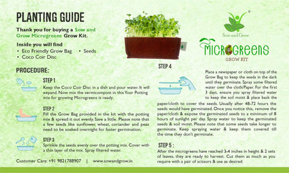 Microgreens Grow Kit: White Radish 25 grams || Easy to Use Kit for Beginner Gardeners