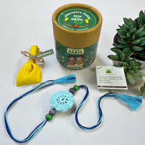 Crochet Thread Rakhi with Roli Chawal Combo
