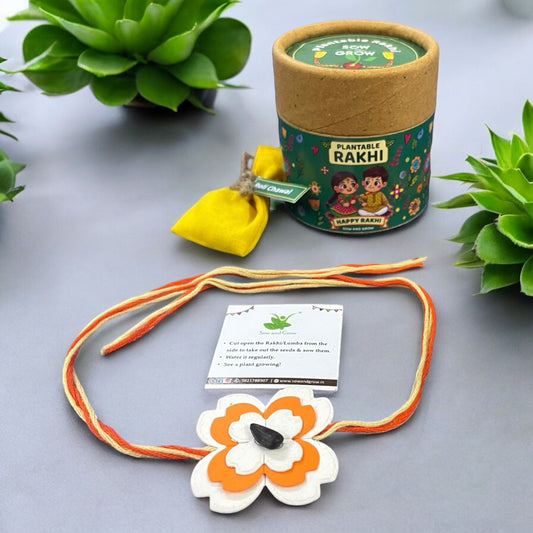 Seed Paper Rakhi with Roli Chawal Combo