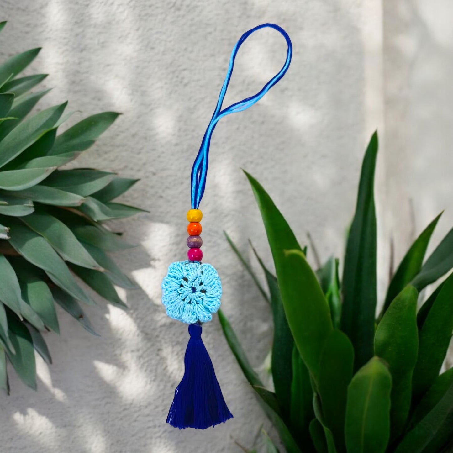 Crochet Thread Rakhi and Lumba with Roli Chawal Combo