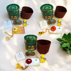 3-Pack Thread Rakhi with Seeds Grow Kit || Rakhi with Seeds || Combo with a Gardening Kit